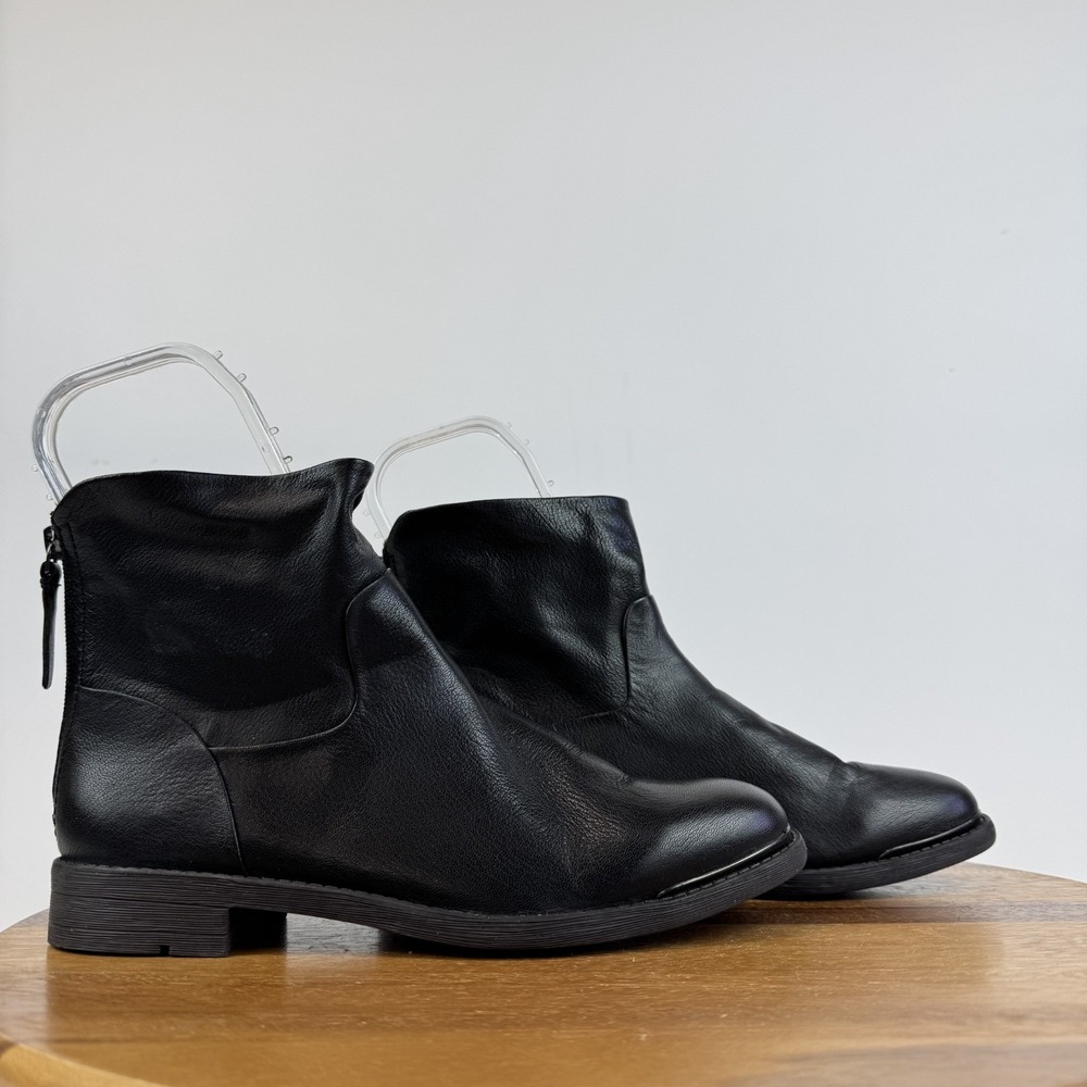 Womens Franco Sarto Marcella Black Leather Casual Ankle Booties Size 8.5 M GUC